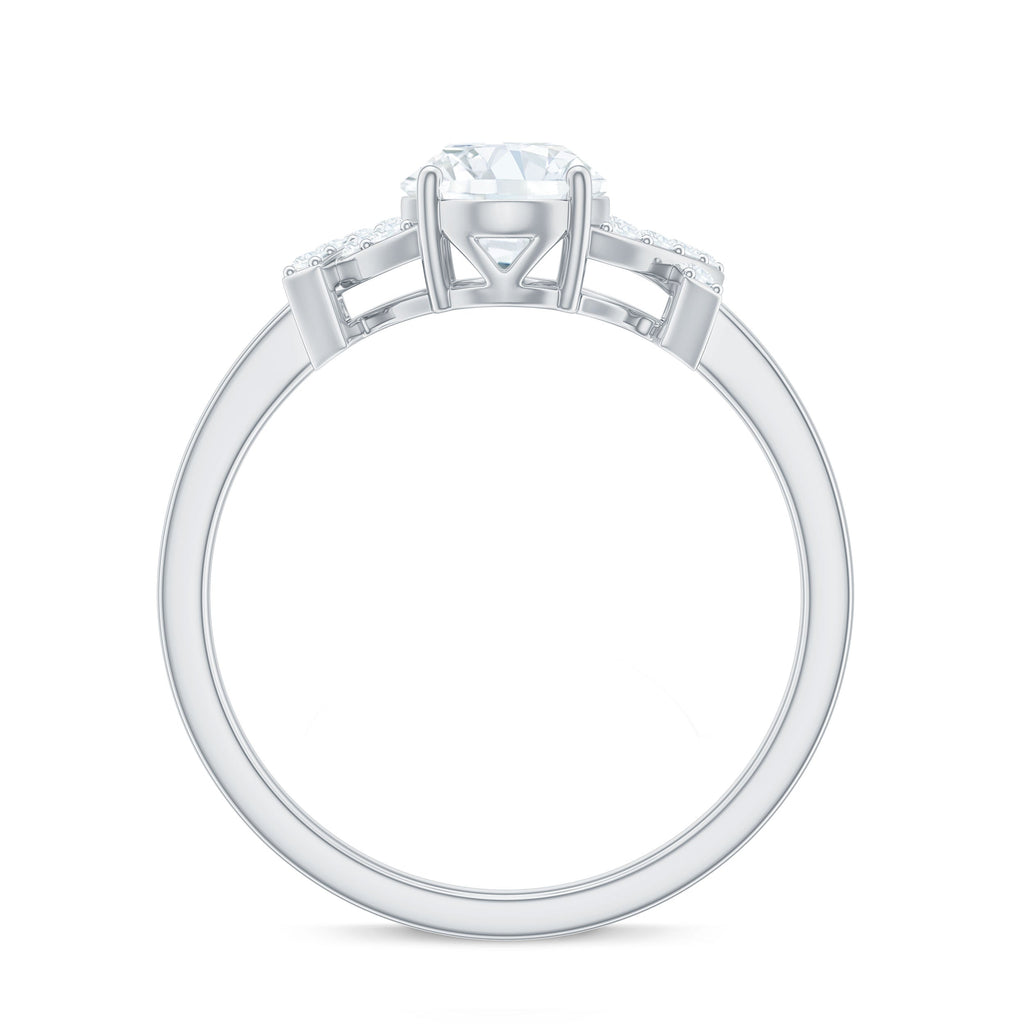 Certified Moissanite Oval Engagement Ring in Split Shank