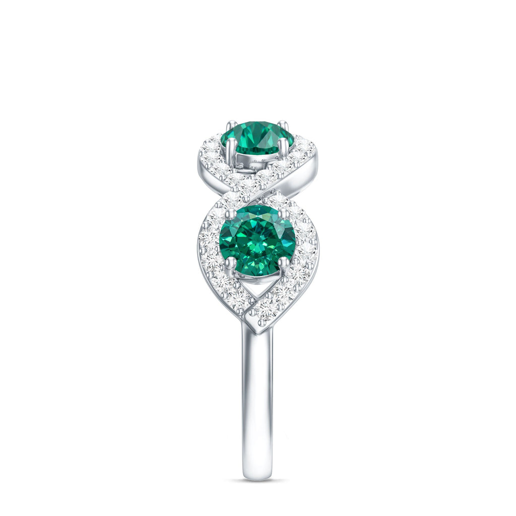 Certified Lab Grown Emerald Diamond Infinity Half Eternity Band