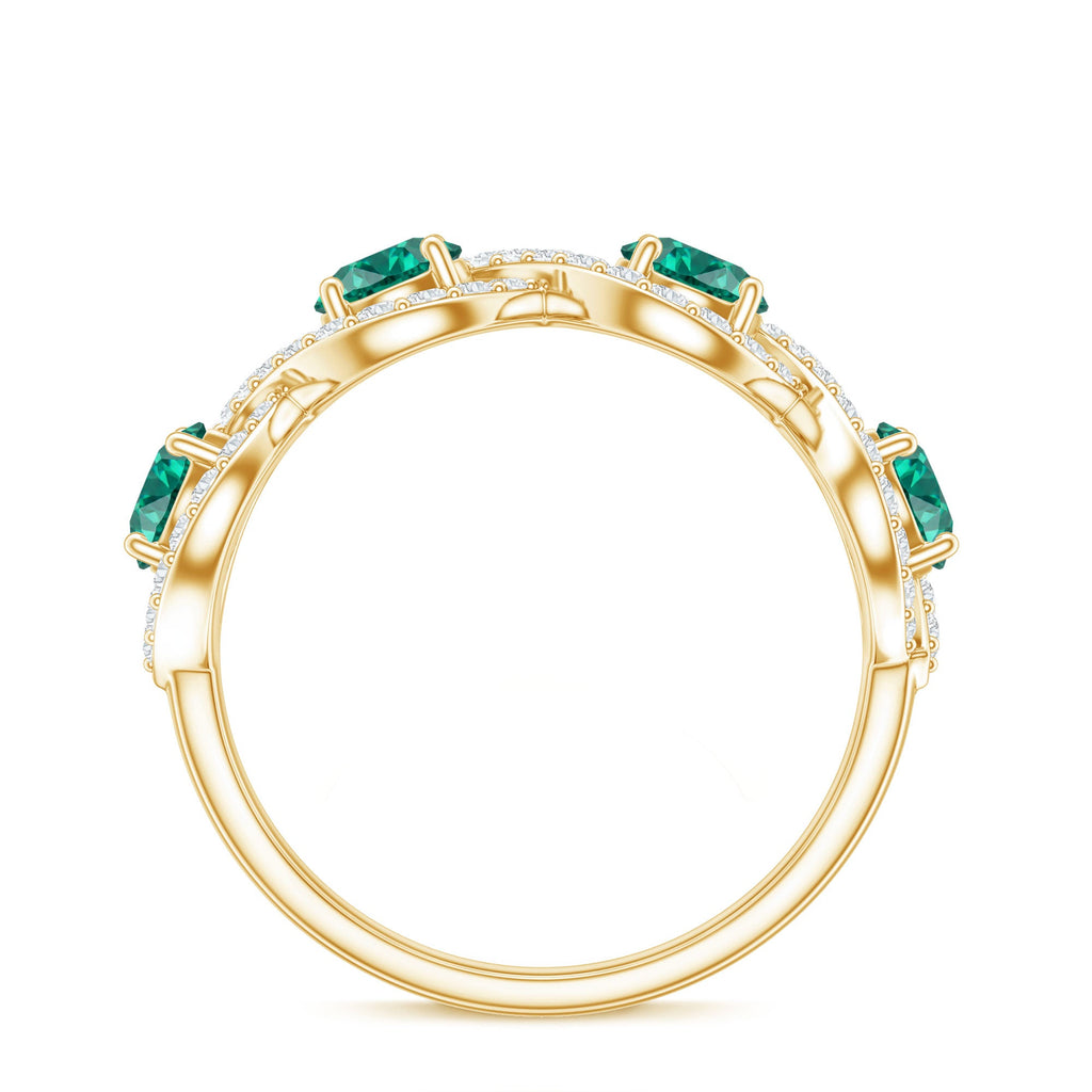 Certified Lab Grown Emerald Diamond Infinity Half Eternity Band