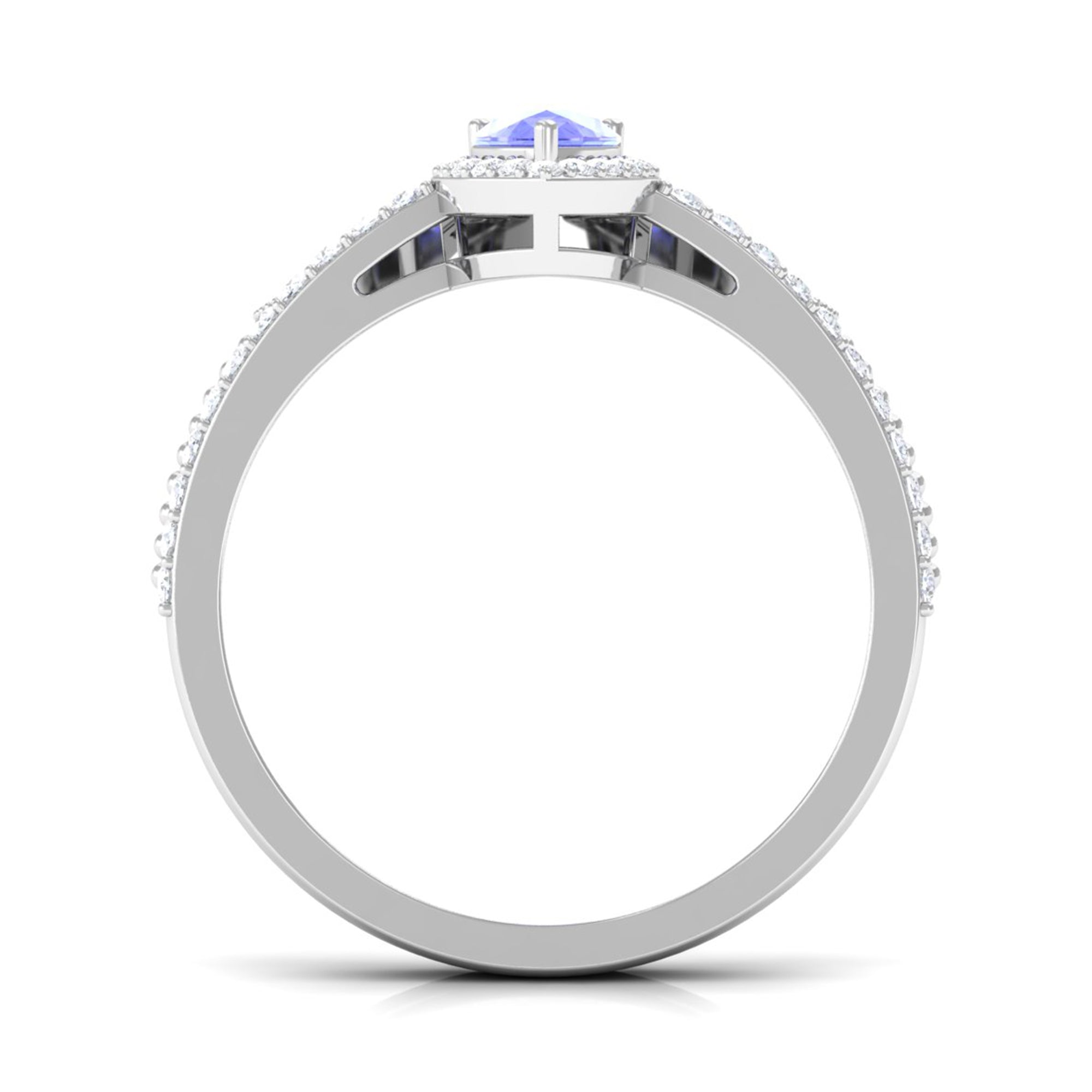 0.8 Carat Vintage Looking Tanzanite Diamond Wedding Bridal Ring Set of 2