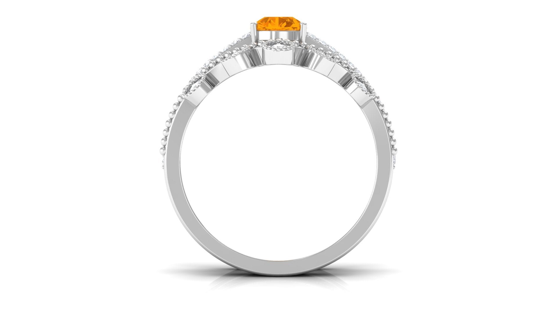 Pear Cut Fire Opal and Diamond Vintage Engagement Ring with Wedding Band Set