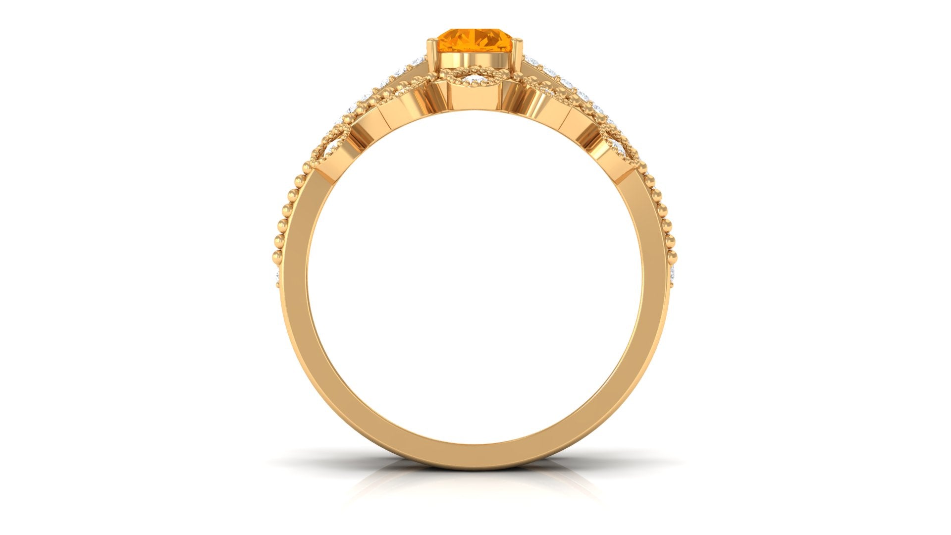 Pear Cut Fire Opal and Diamond Vintage Engagement Ring with Wedding Band Set