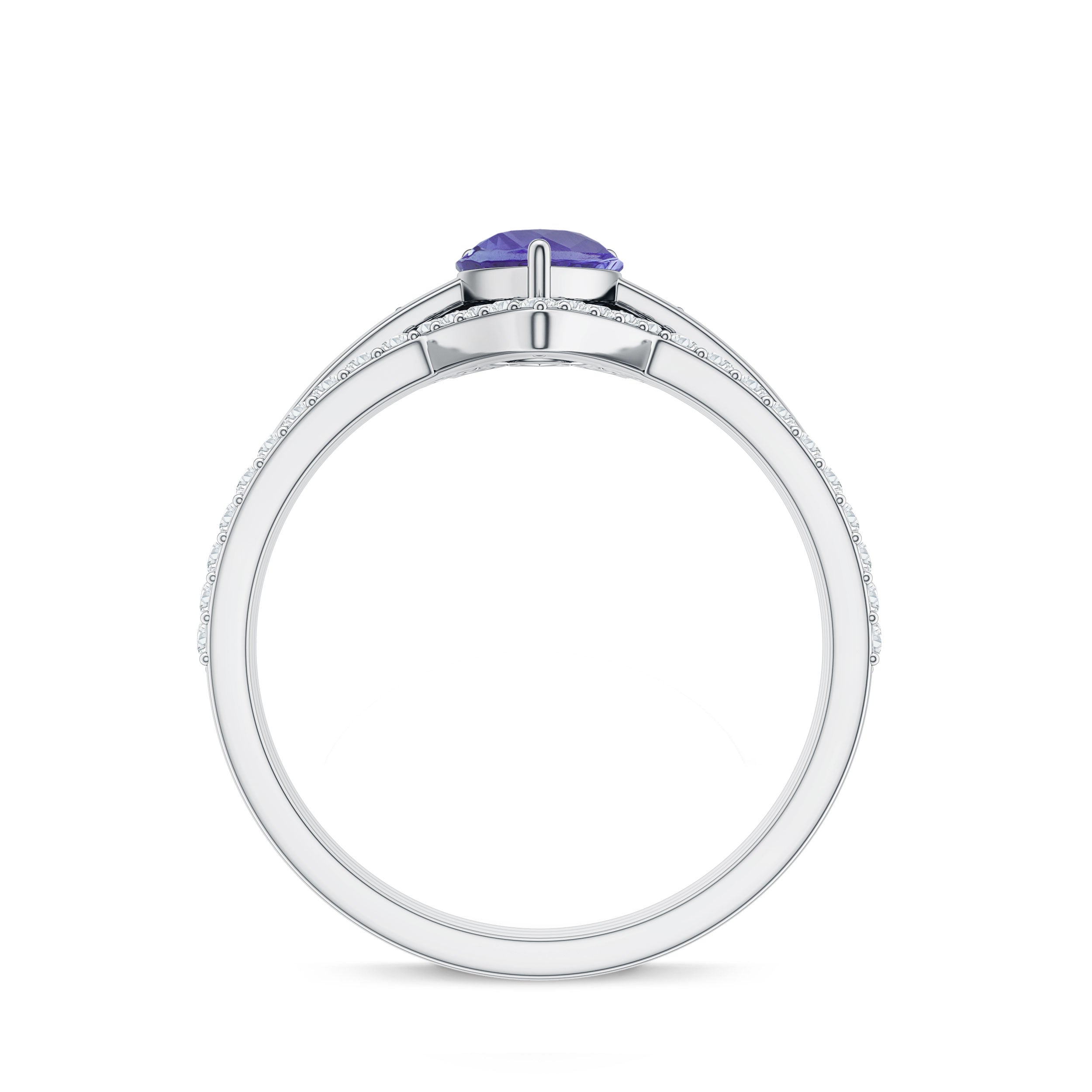 0.8 Carat Natural Tanzanite Diamond 3 Piece Wedding Ring Set