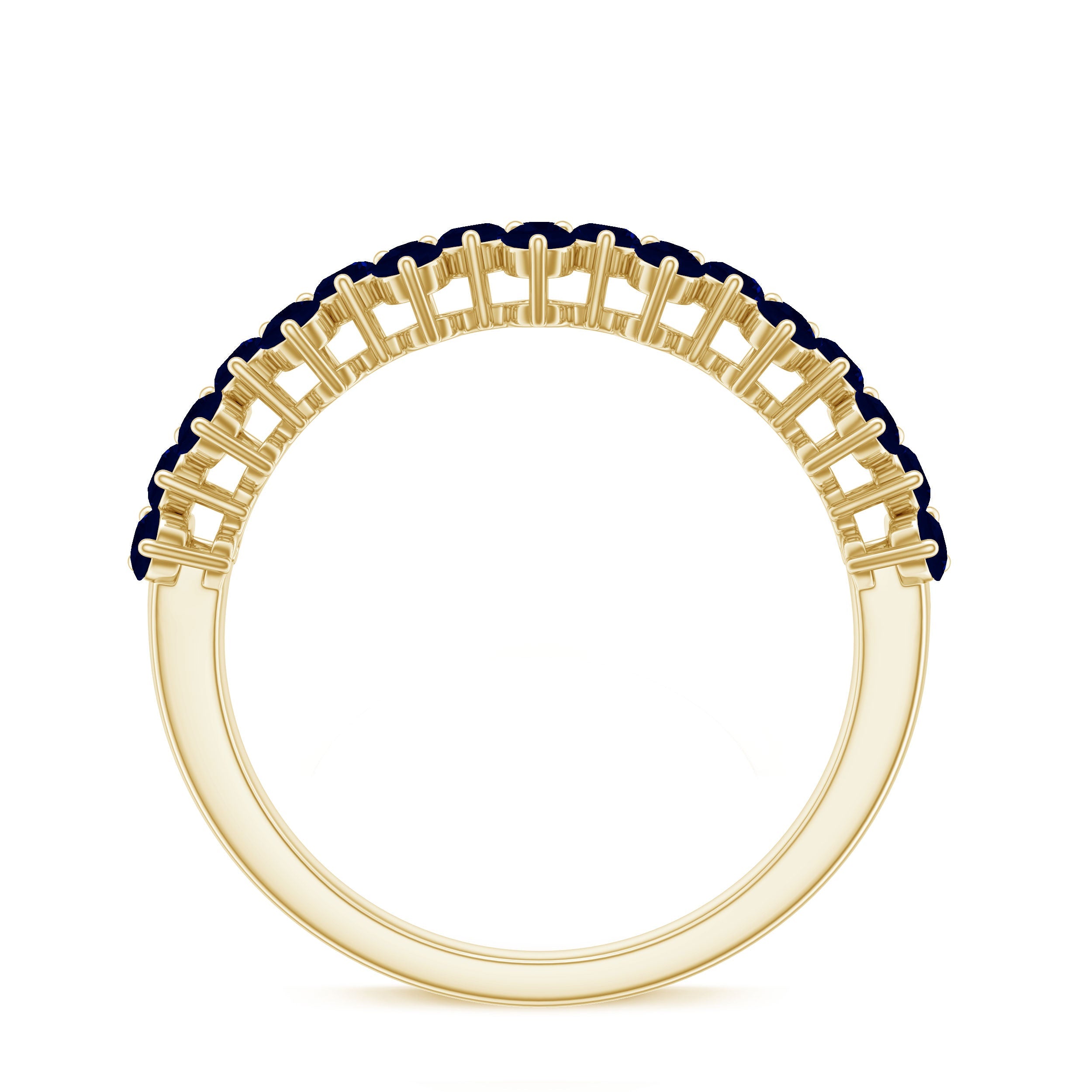 Natural Blue Sapphire Half Eternity Anniversary Ring