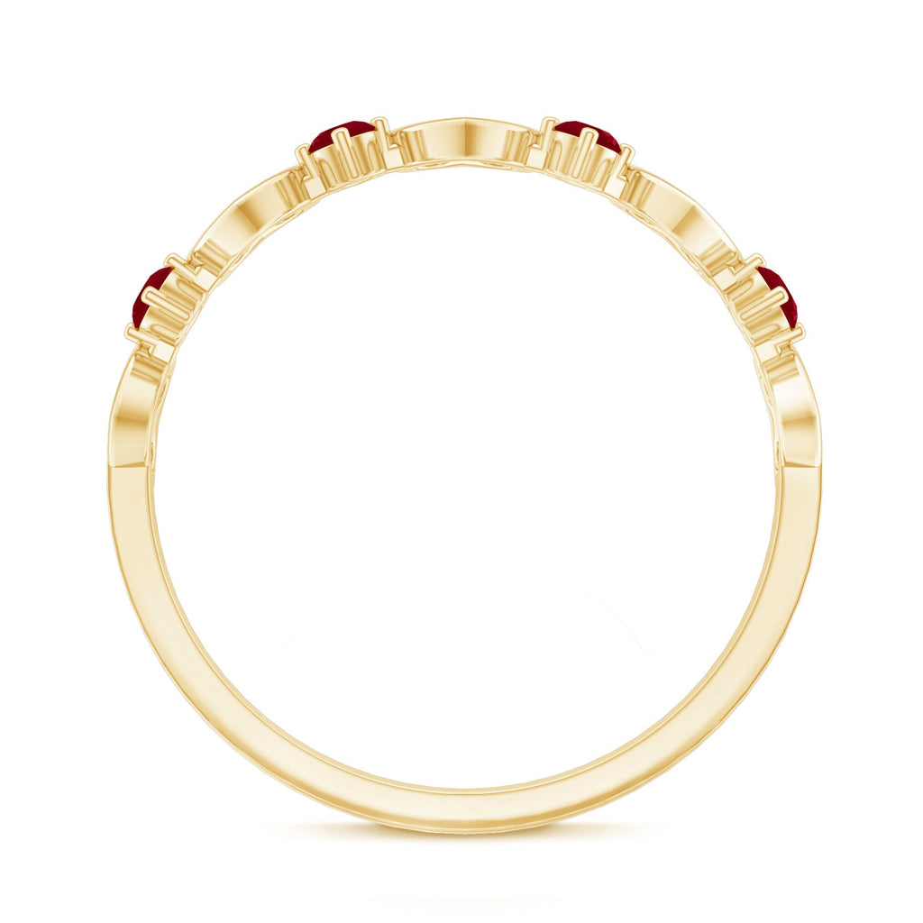 Natural Ruby Heart Eternity Ring for Promise