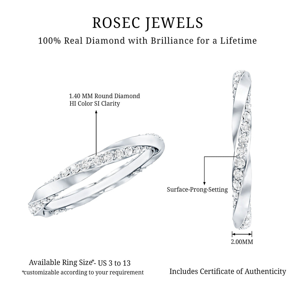 Certified Real Diamond Twisted Eternity Ring