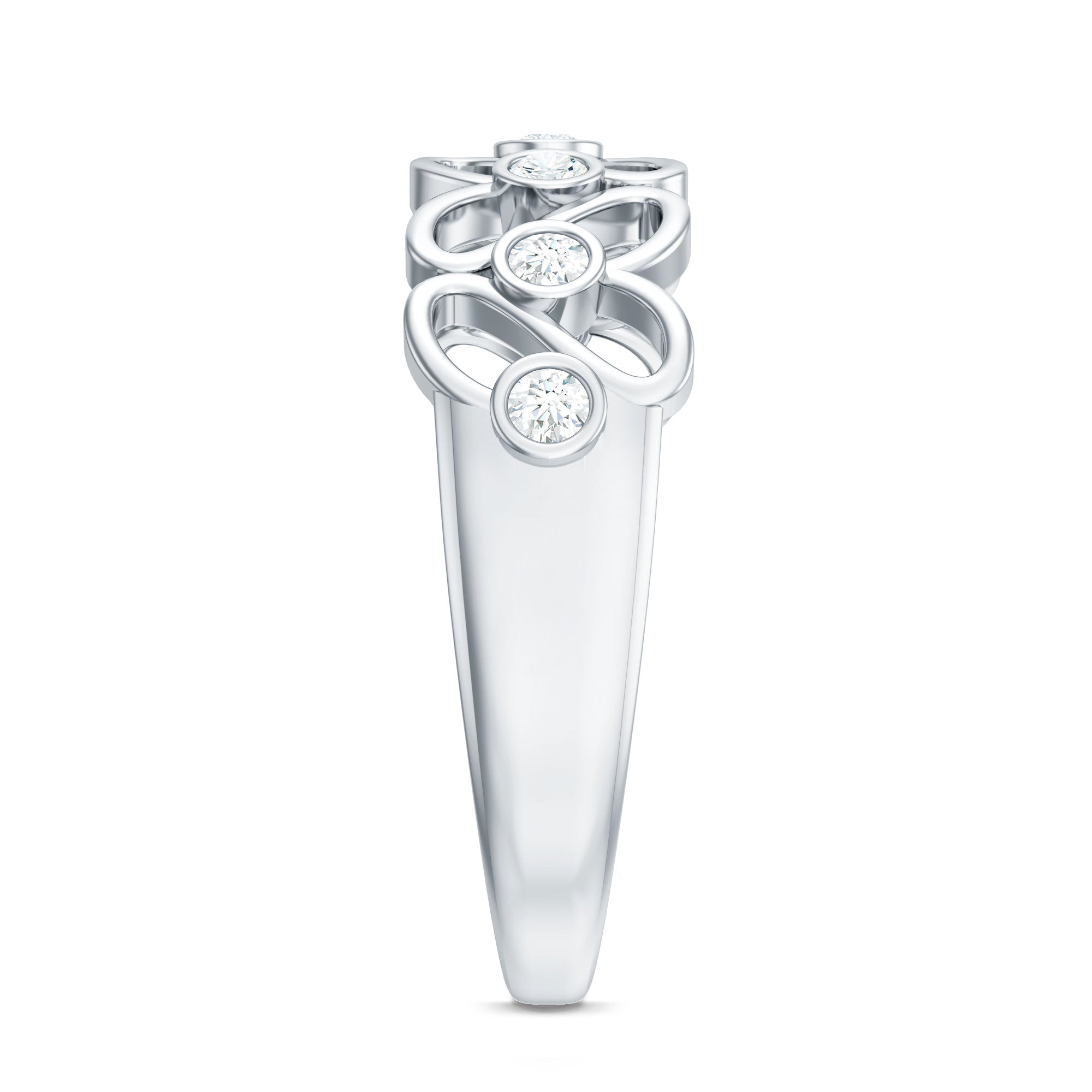 Contemporary Diamond Half Eternity Band Ring for Women