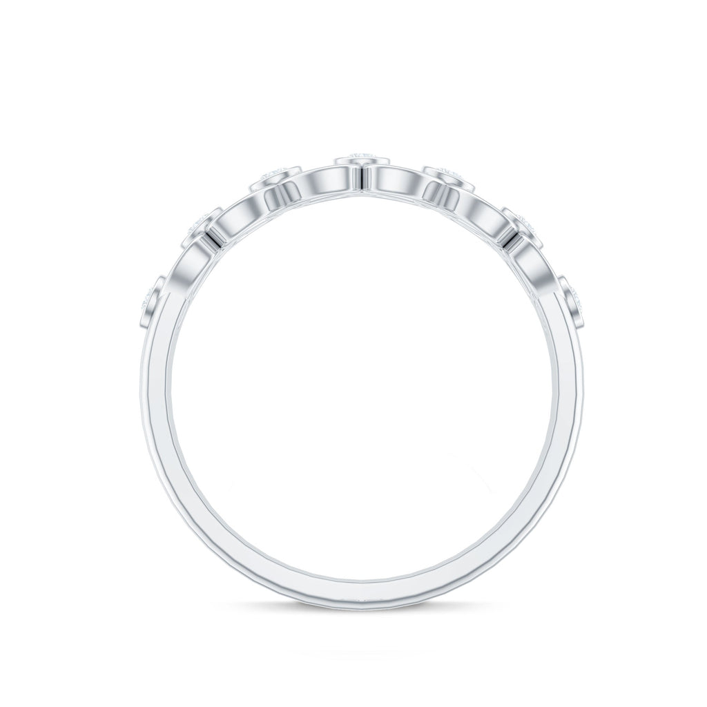 Contemporary Diamond Half Eternity Band Ring for Women