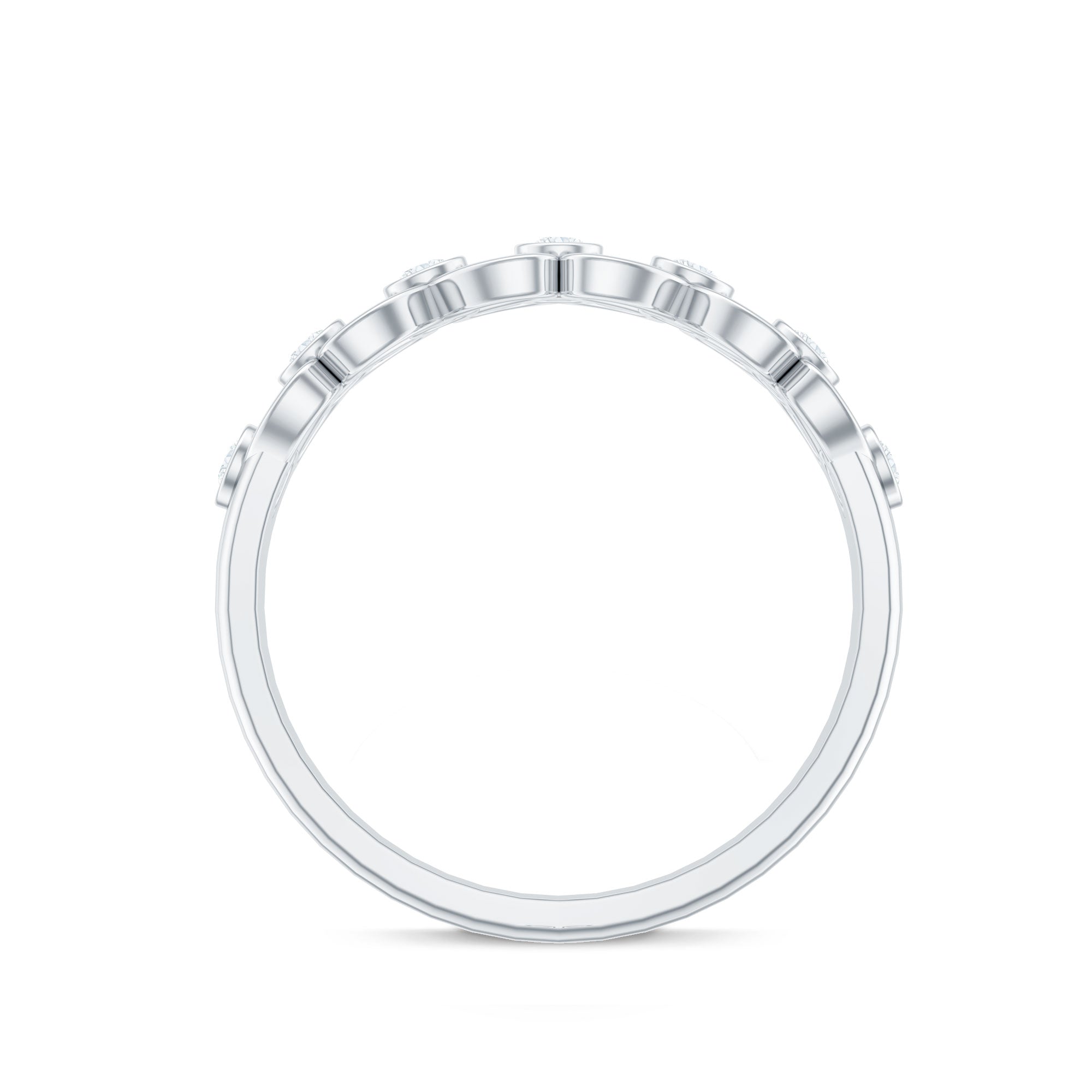 Contemporary Diamond Half Eternity Band Ring for Women