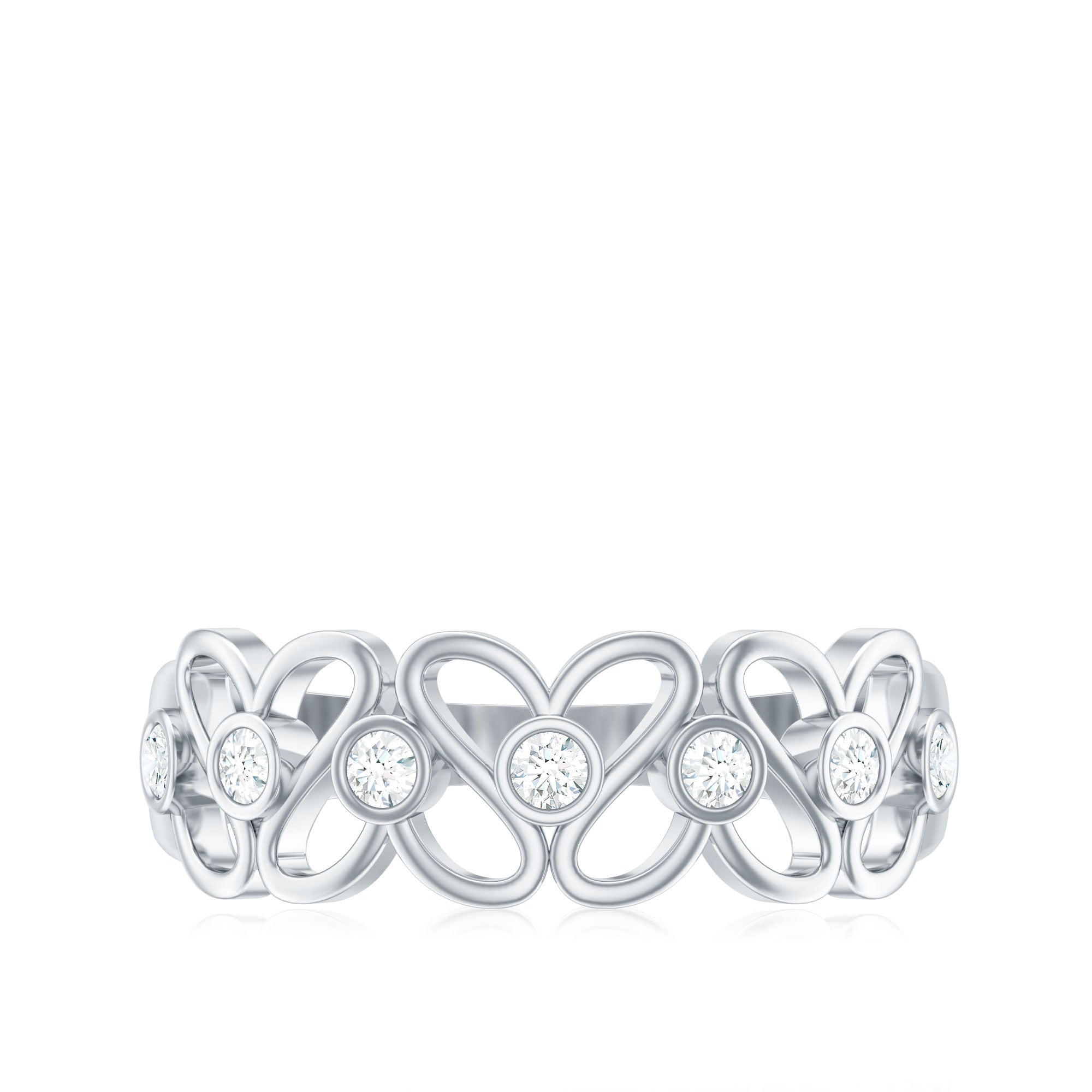 Contemporary Diamond Half Eternity Band Ring for Women