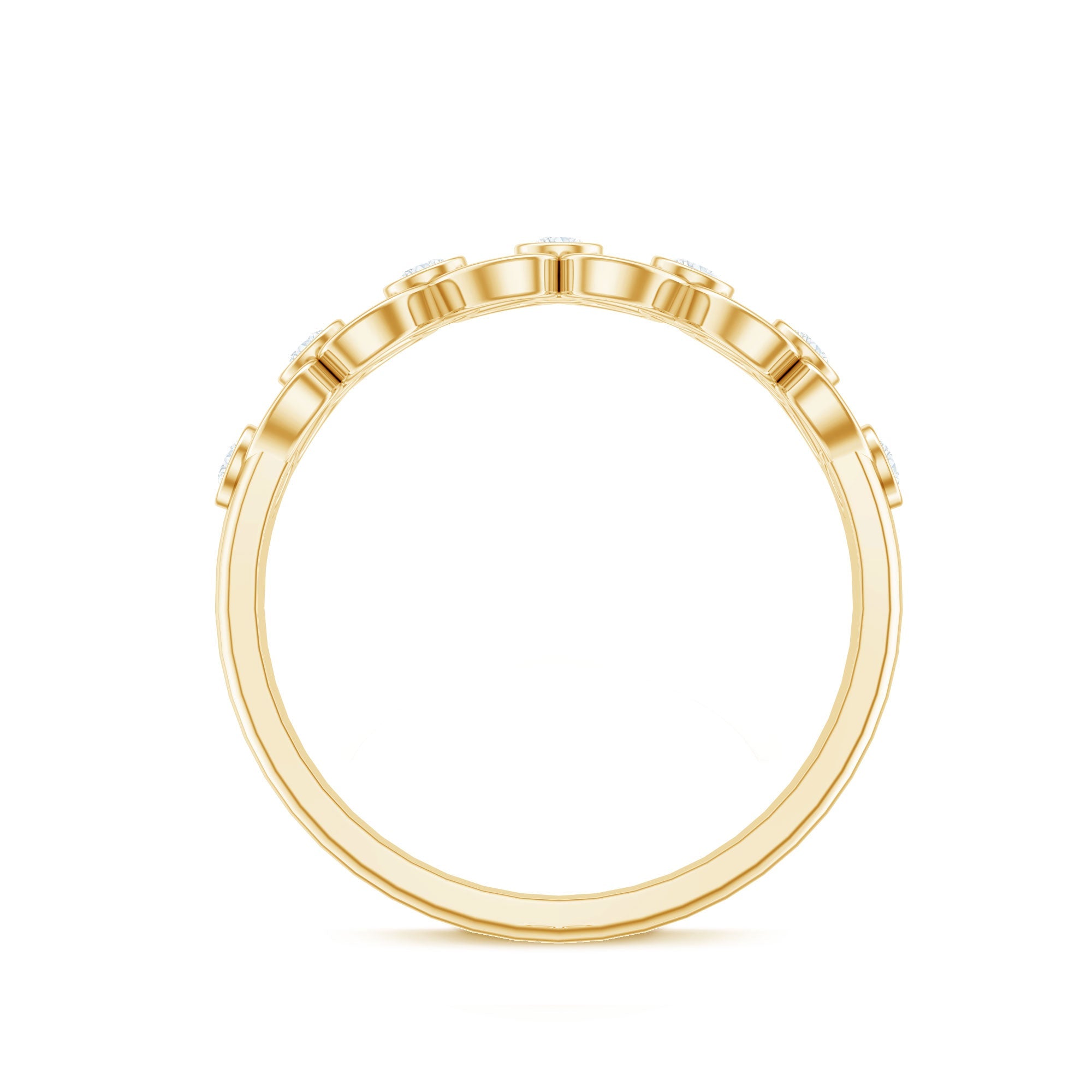 Contemporary Diamond Half Eternity Band Ring for Women