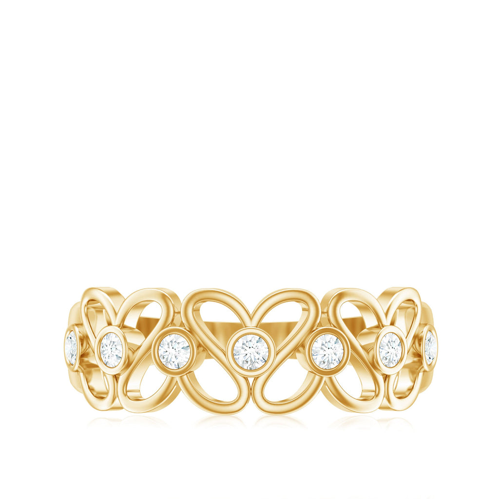 Contemporary Diamond Half Eternity Band Ring for Women