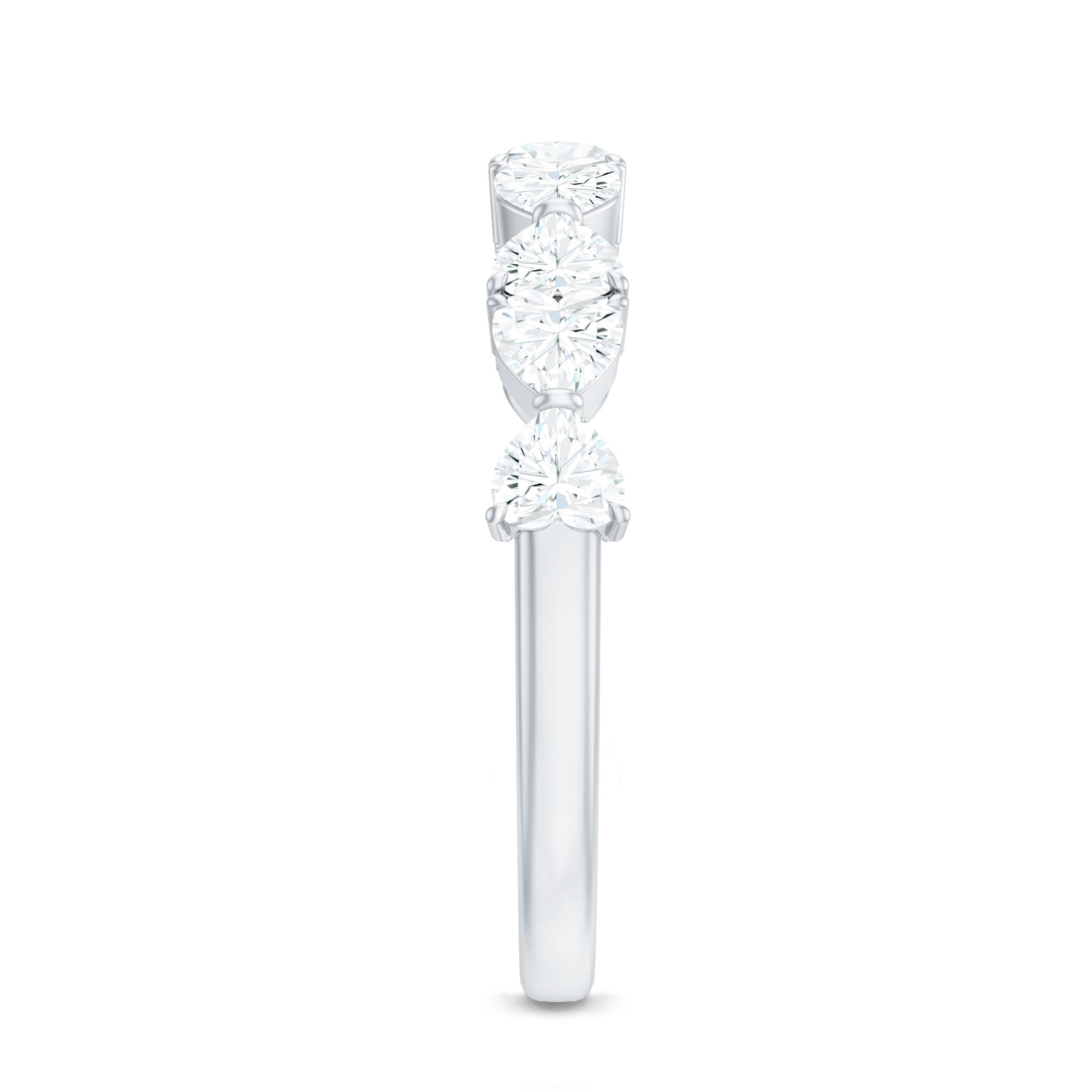 Heart Shaped Moissanite Wedding Band for Women