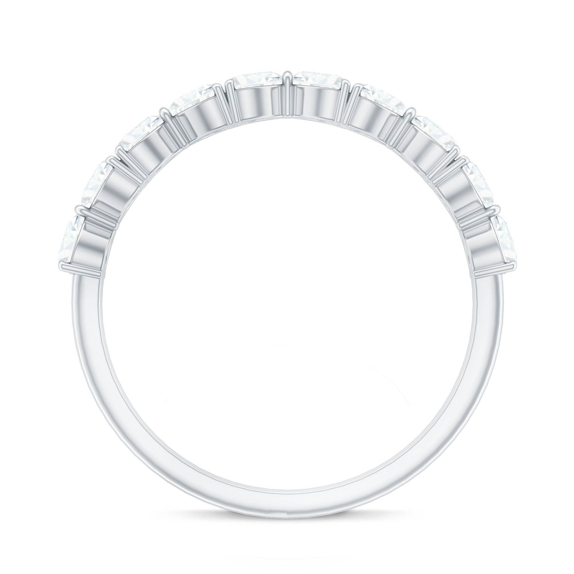 Heart Shaped Moissanite Wedding Band for Women