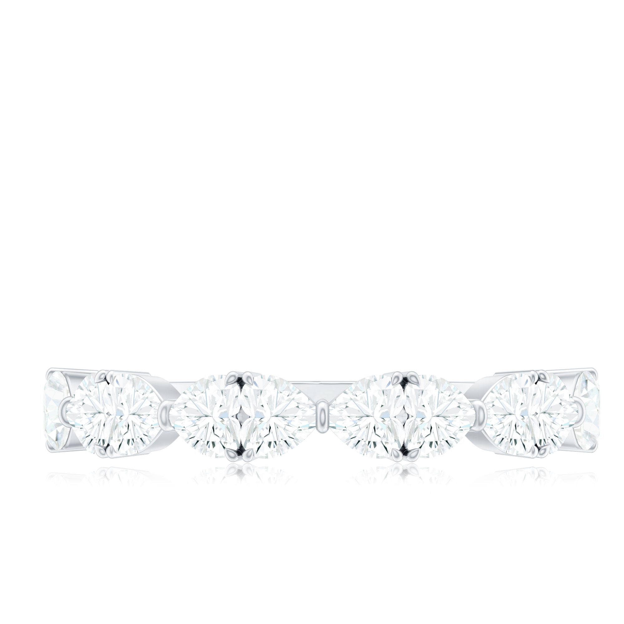 Heart Shaped Moissanite Wedding Band for Women