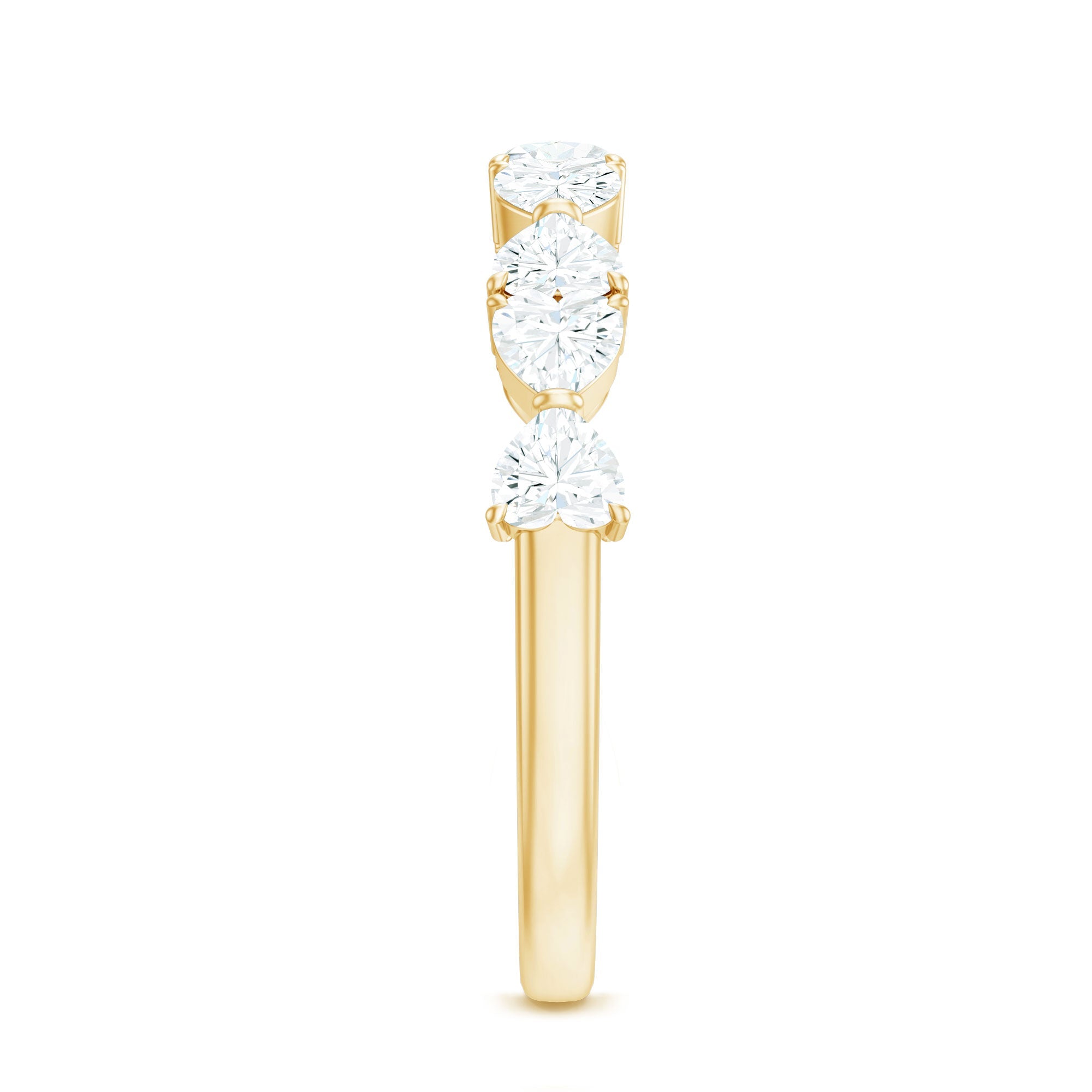 Heart Shaped Moissanite Wedding Band for Women