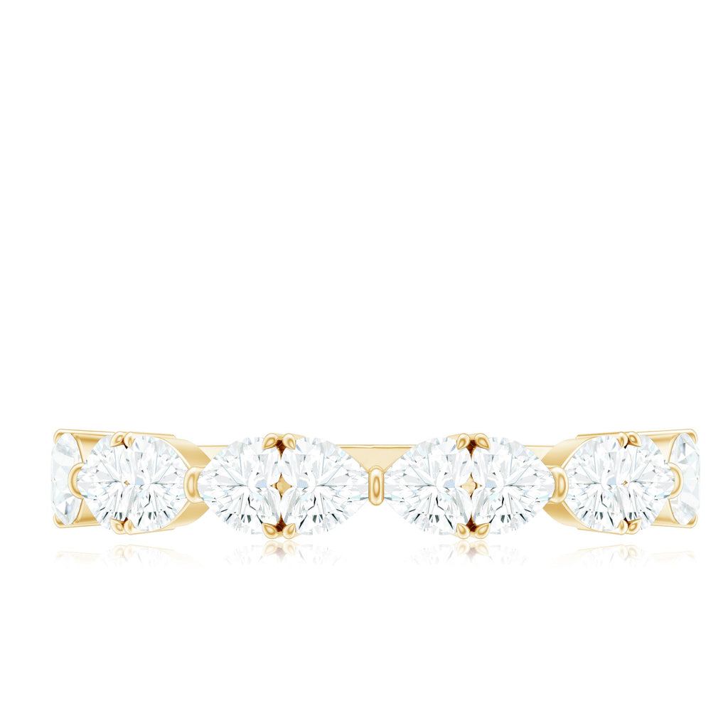 Heart Shaped Moissanite Wedding Band for Women