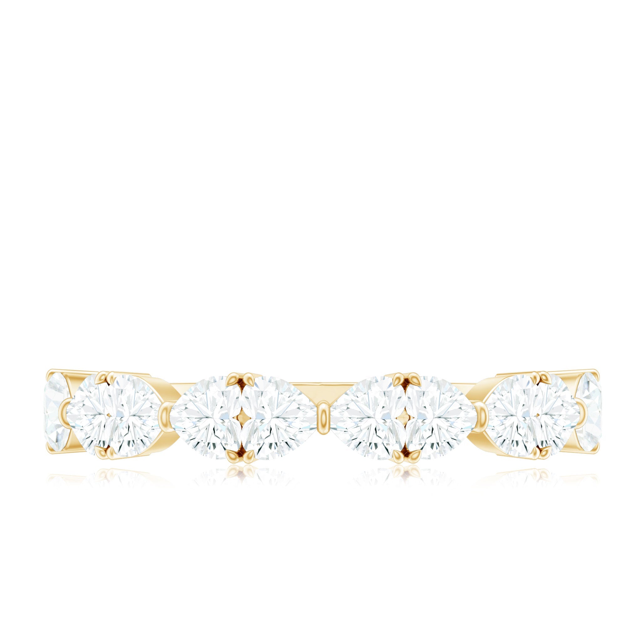 Heart Shaped Moissanite Wedding Band for Women
