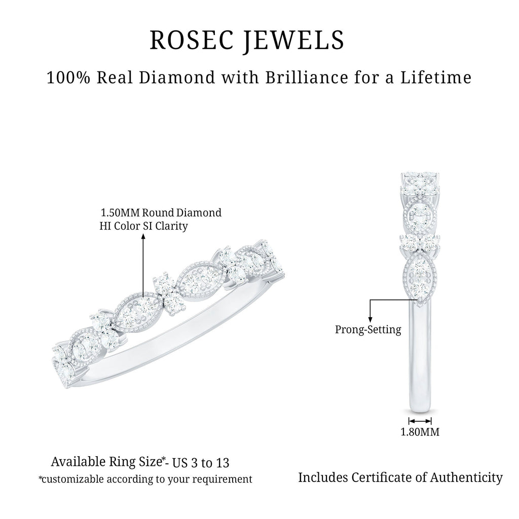 Designer Diamond Half Eternity Ring for Valentines