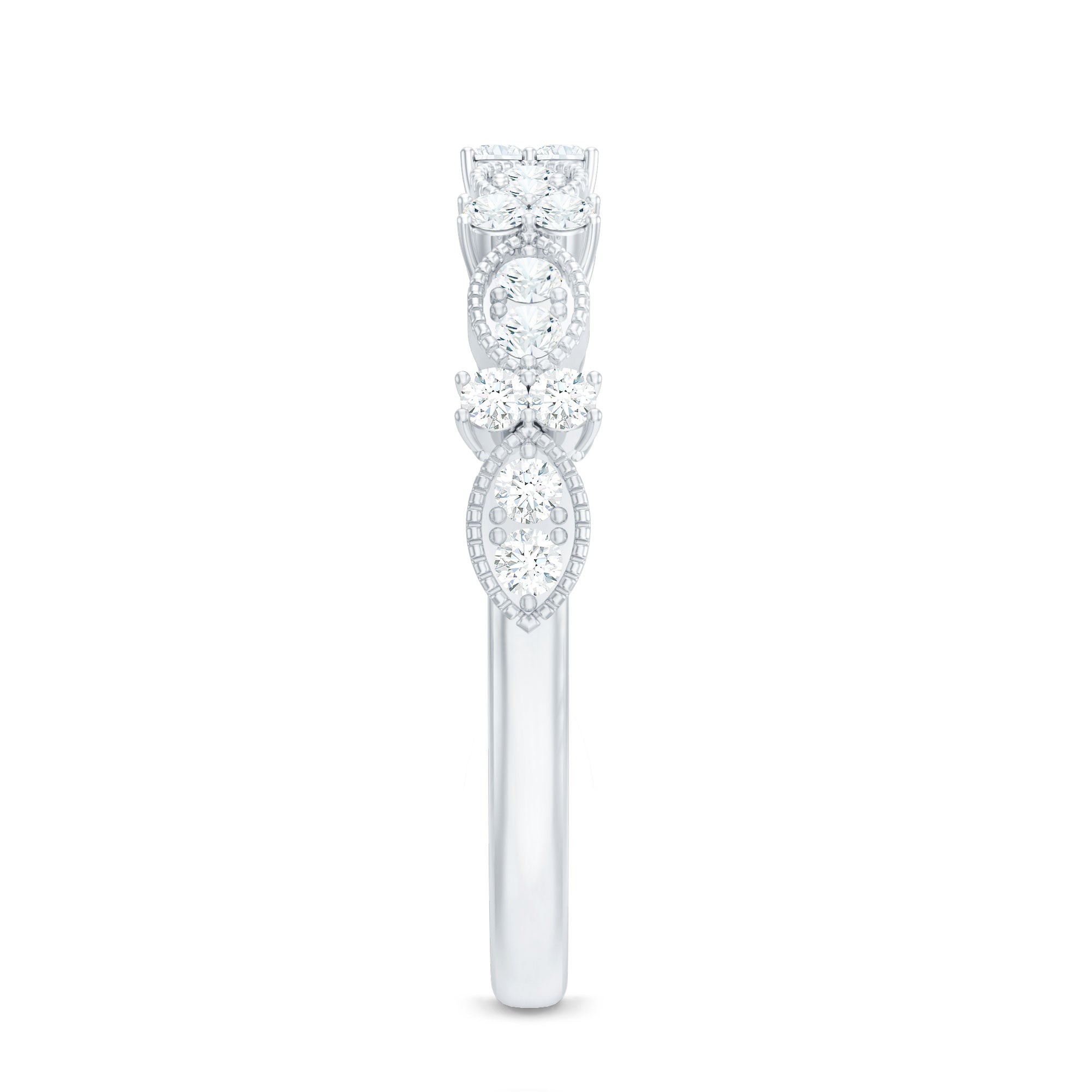 Designer Diamond Half Eternity Ring for Valentines