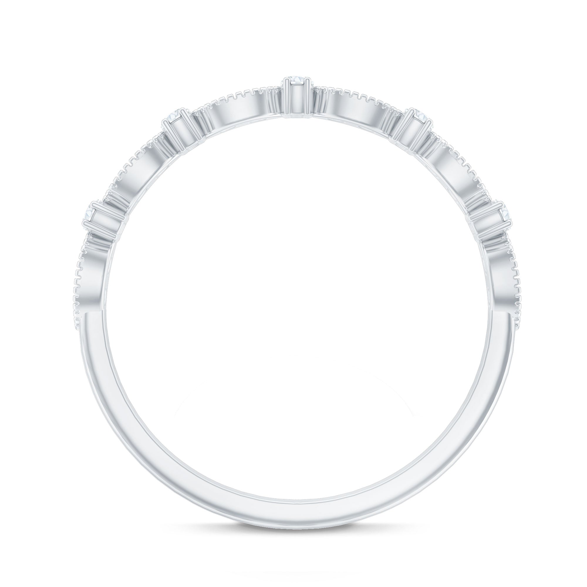 Designer Diamond Half Eternity Ring for Valentines