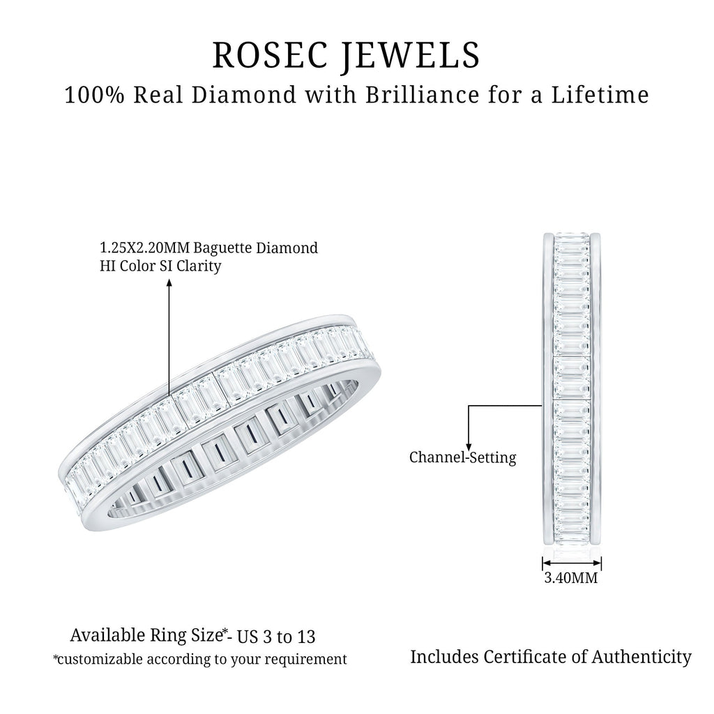 Baguette Cut Diamond Eternity Band in Channel Setting