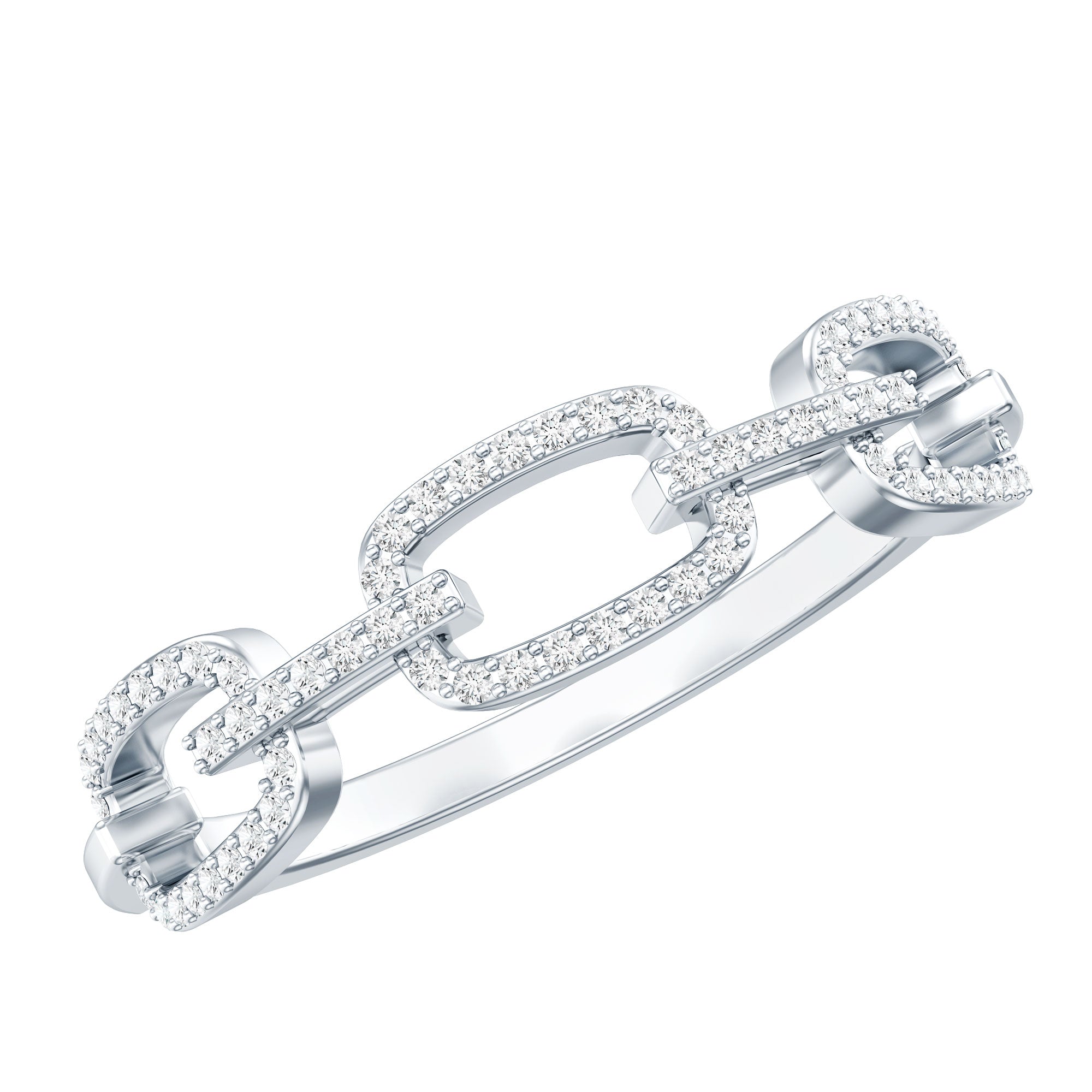 Certified Diamond Chain Link Ring in Prong Setting