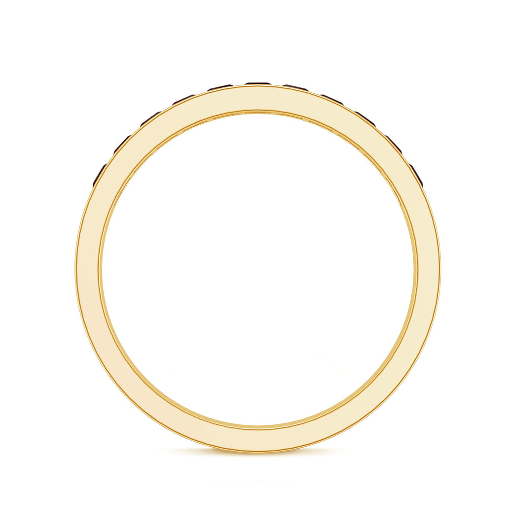 Natural Princess Cut Garnet Half Eternity Ring in Channel Set