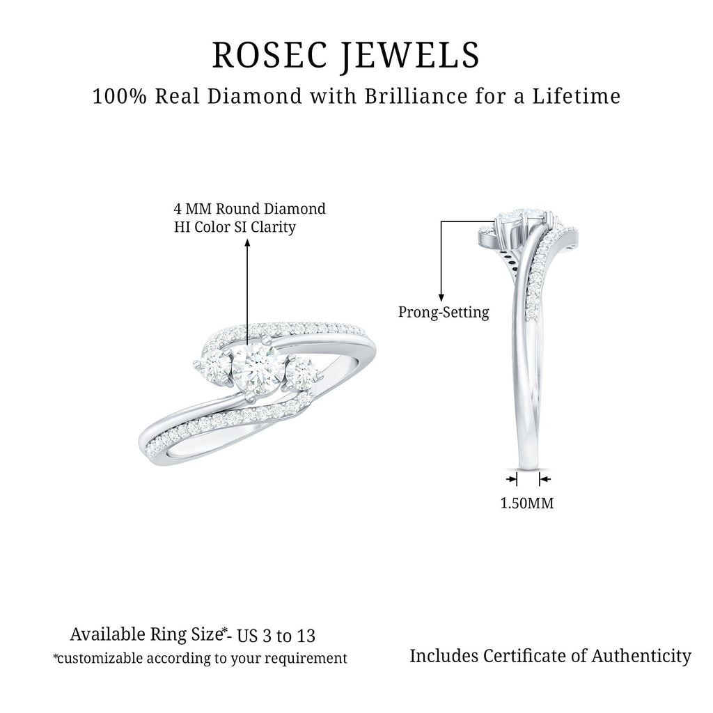 Certified Diamond 3 Stone Engagement Ring