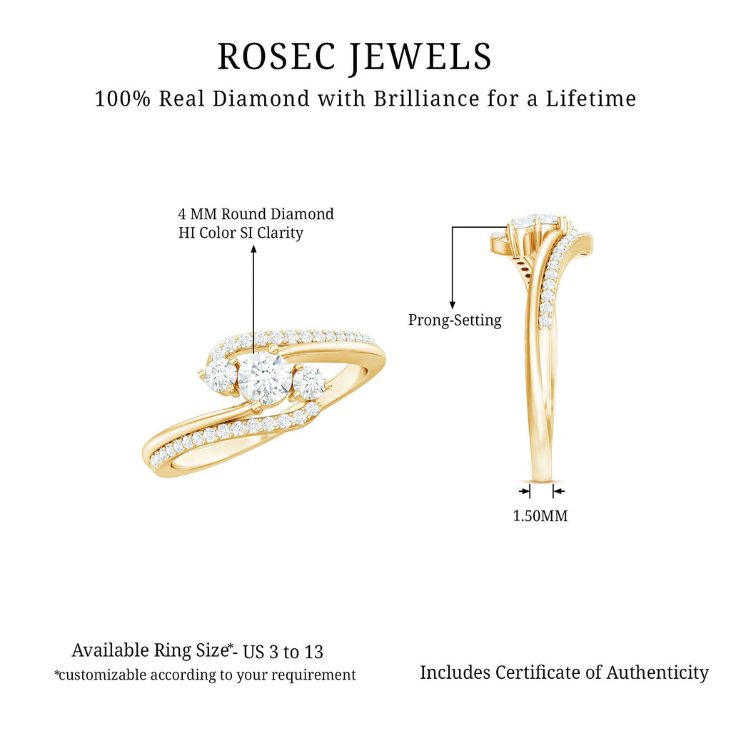 Certified Diamond 3 Stone Engagement Ring