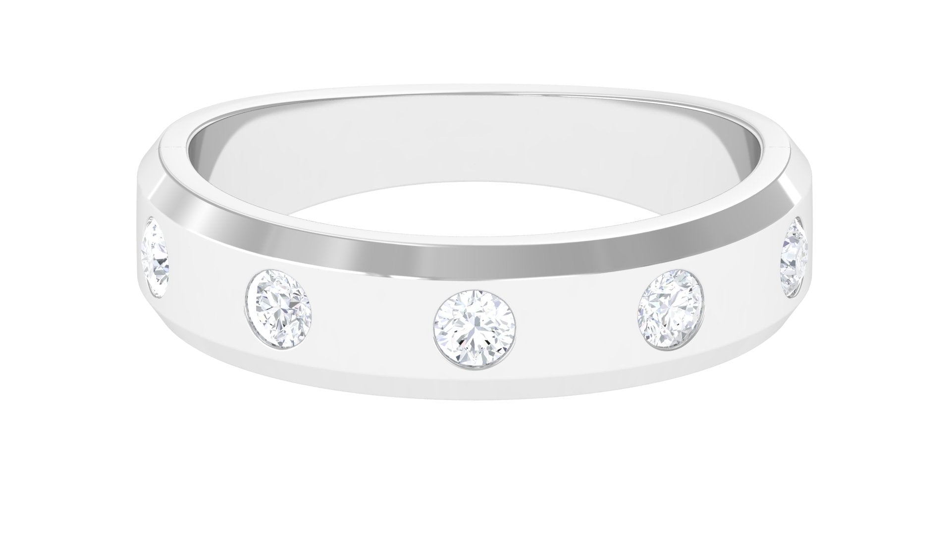 Certified Natural Diamond Mens Wedding Band