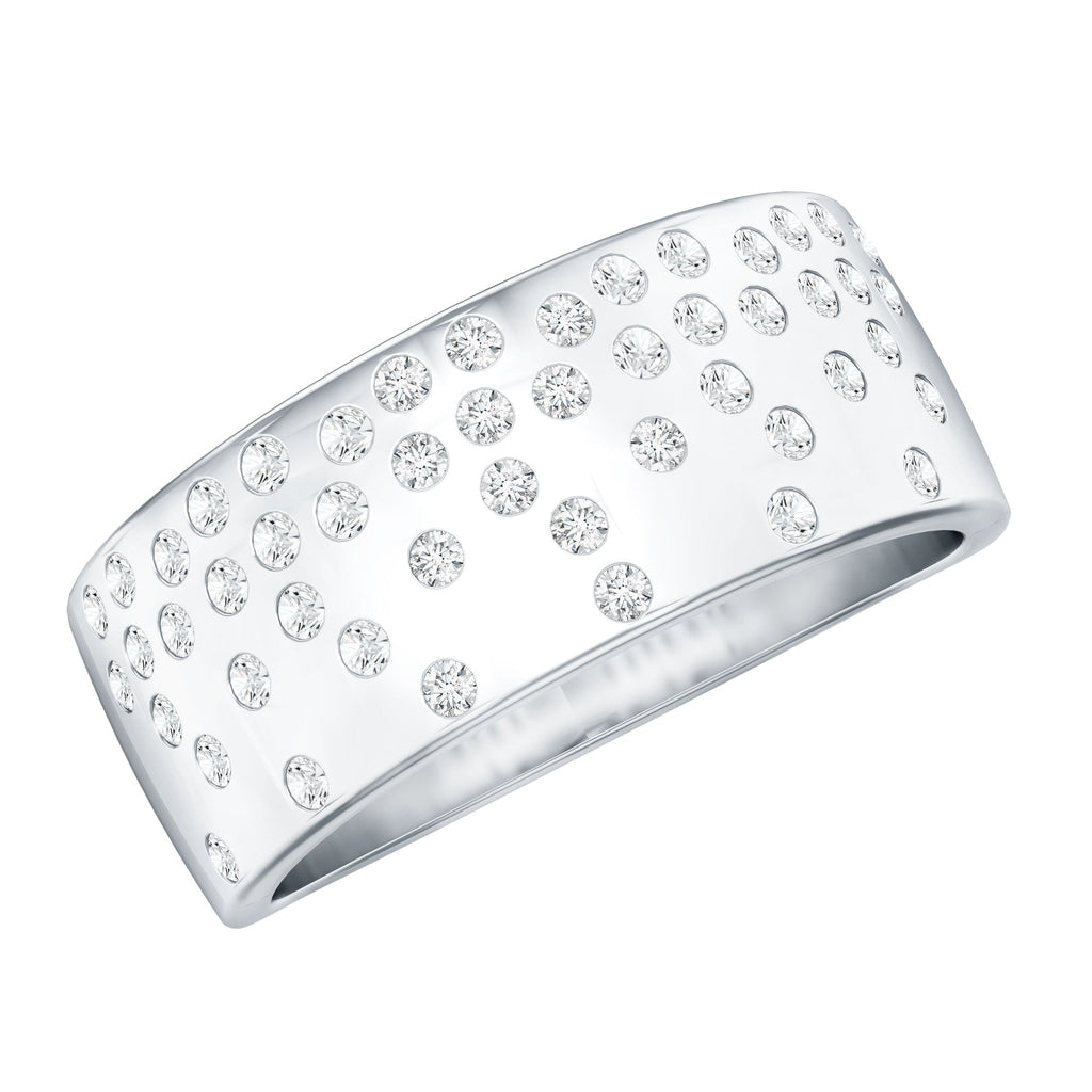 Lab Grown Diamond Wide Wedding Band With Certificate