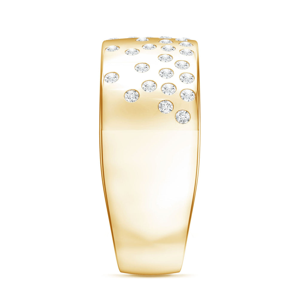 Lab Grown Diamond Wide Wedding Band With Certificate