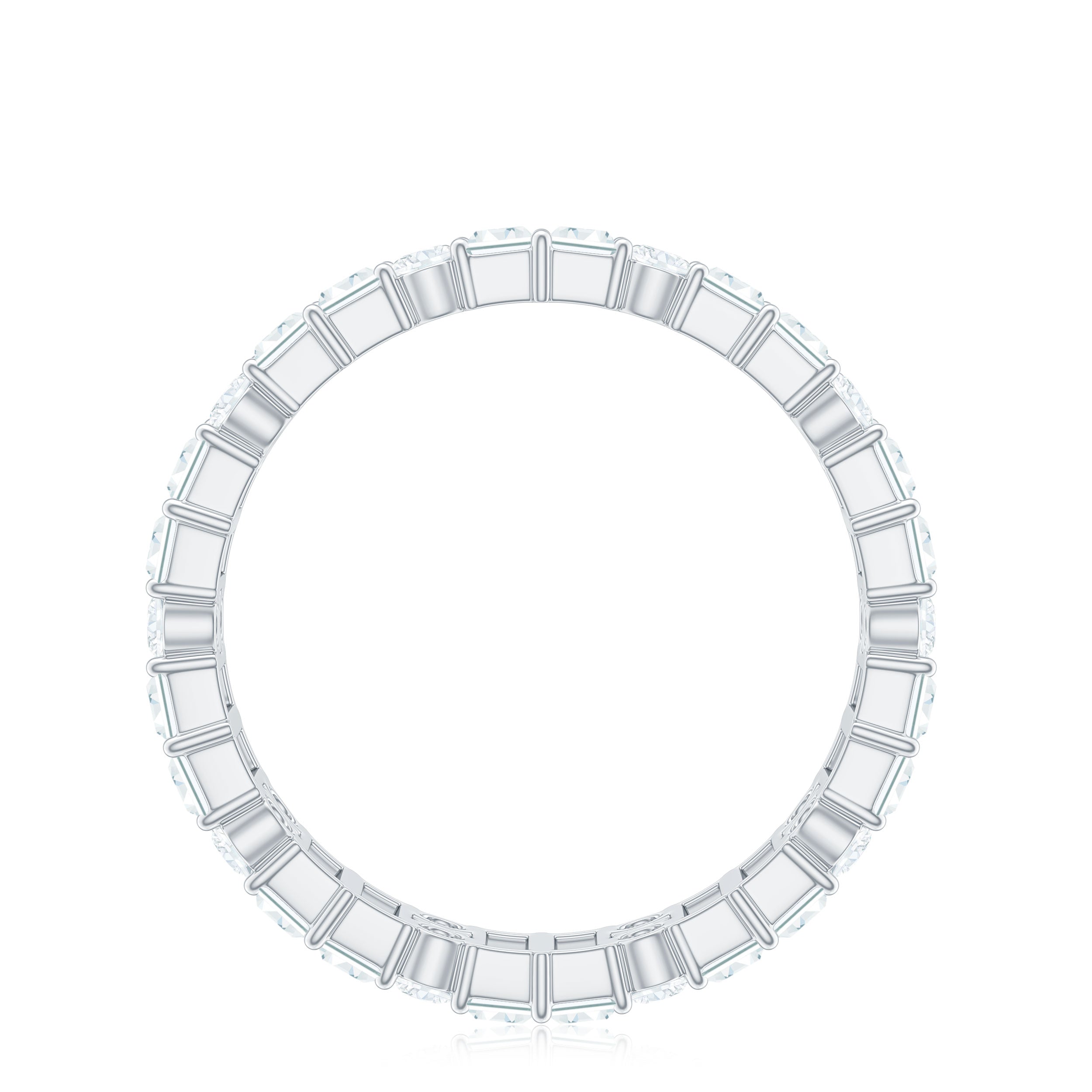 Round and Baguette Cut Moissanite Eternity Wedding Band