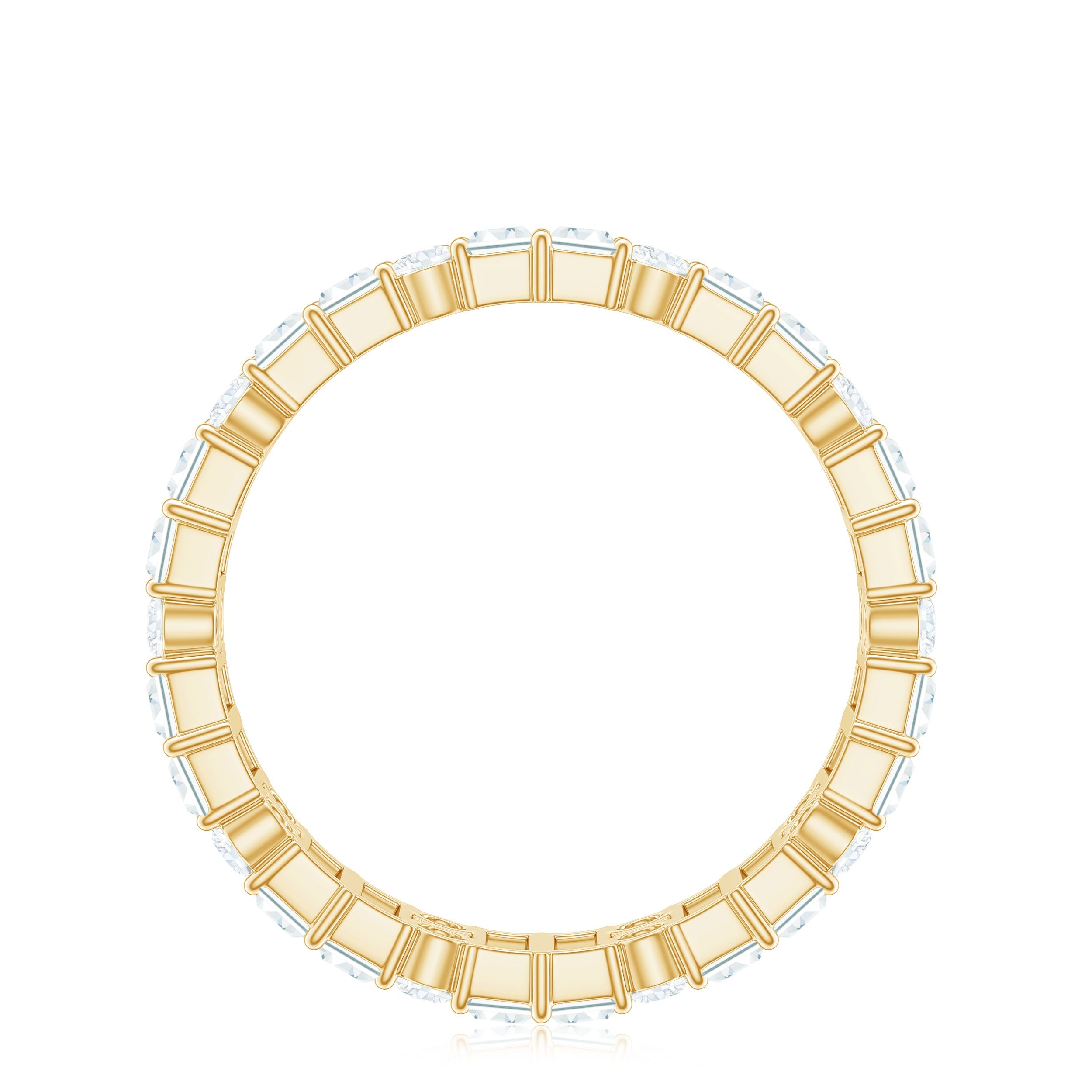 Round and Baguette Cut Moissanite Eternity Wedding Band