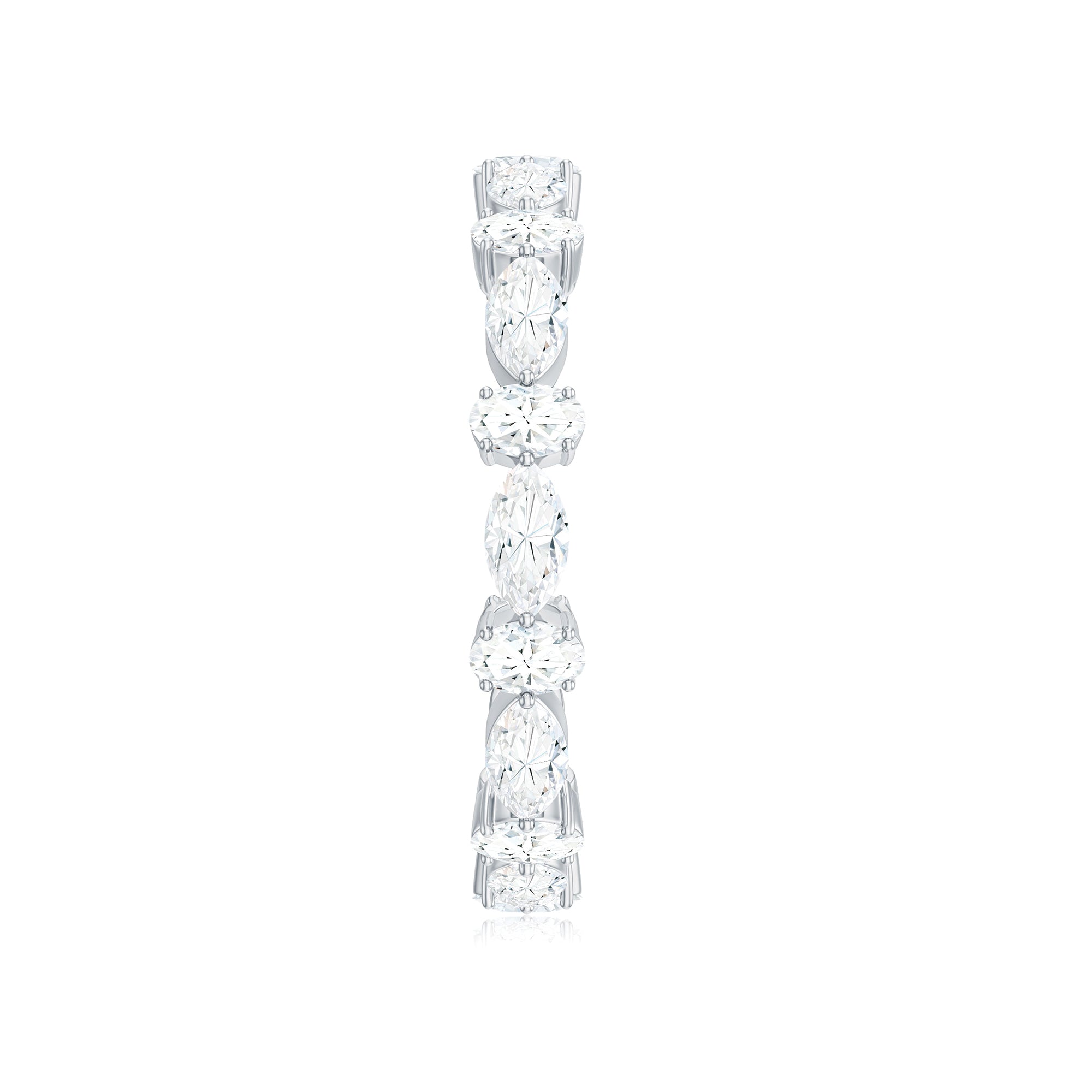 Oval and Marquise Cut Moissanite Stackable Eternity Ring