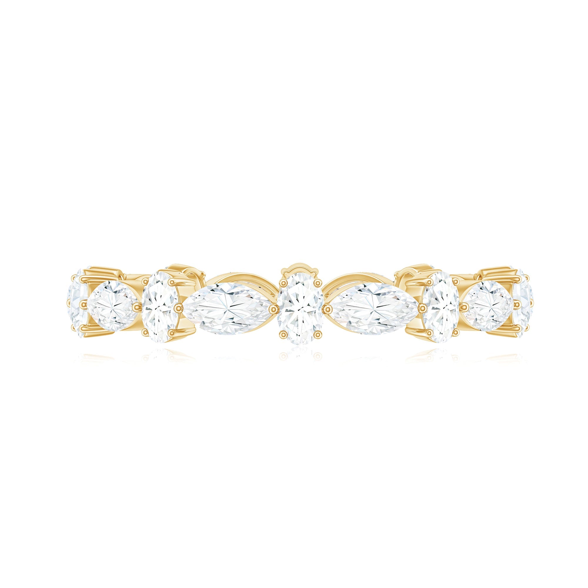 Oval and Marquise Cut Moissanite Stackable Eternity Ring