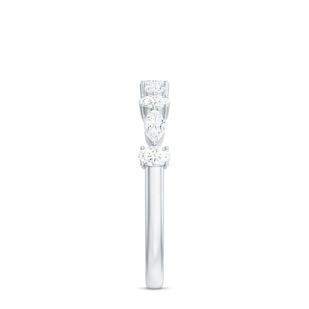 Marquise and Oval Shape Moissanite Half Eternity Ring