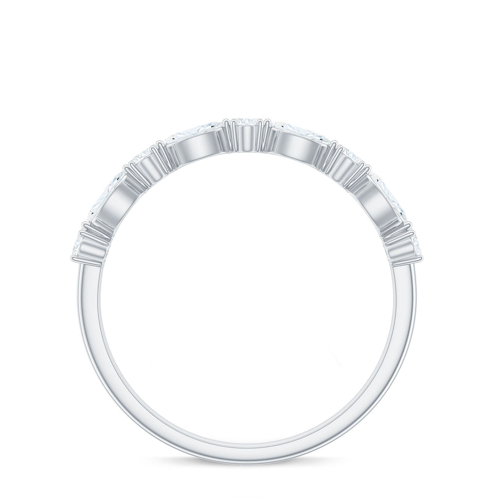 Marquise and Oval Shape Moissanite Half Eternity Ring