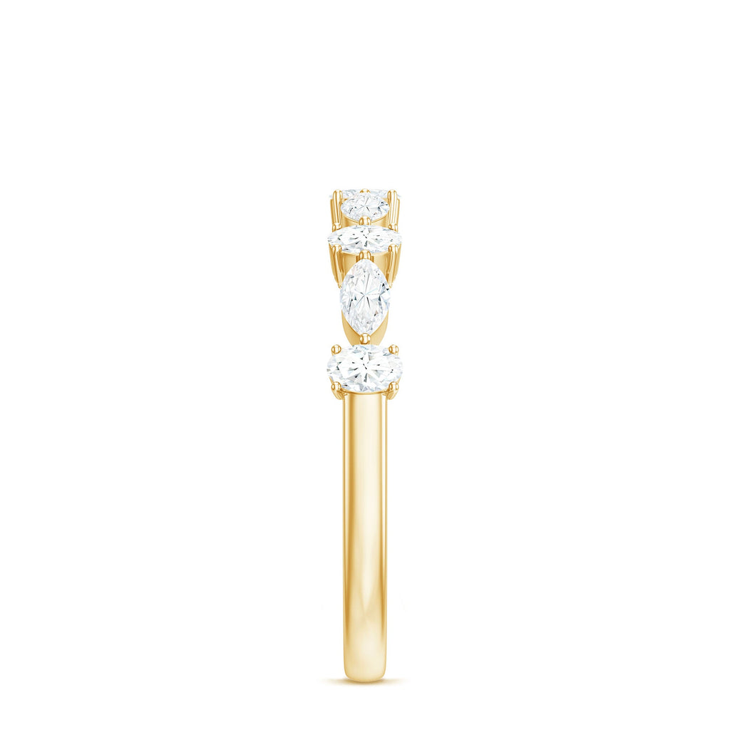 Marquise and Oval Shape Moissanite Half Eternity Ring