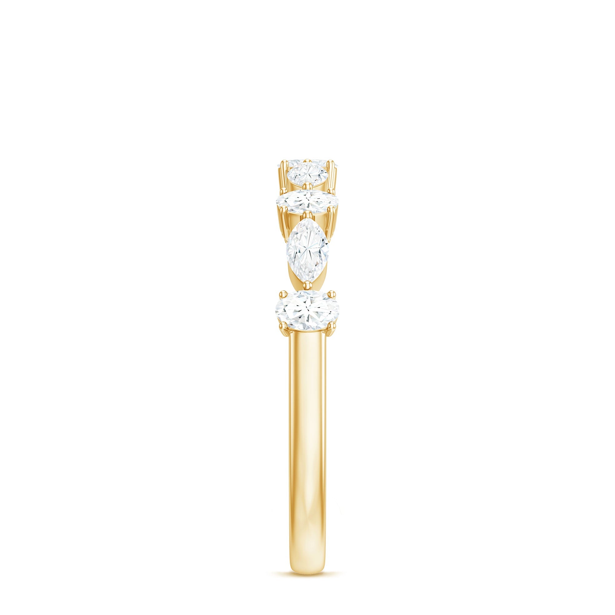 Marquise and Oval Shape Moissanite Half Eternity Ring