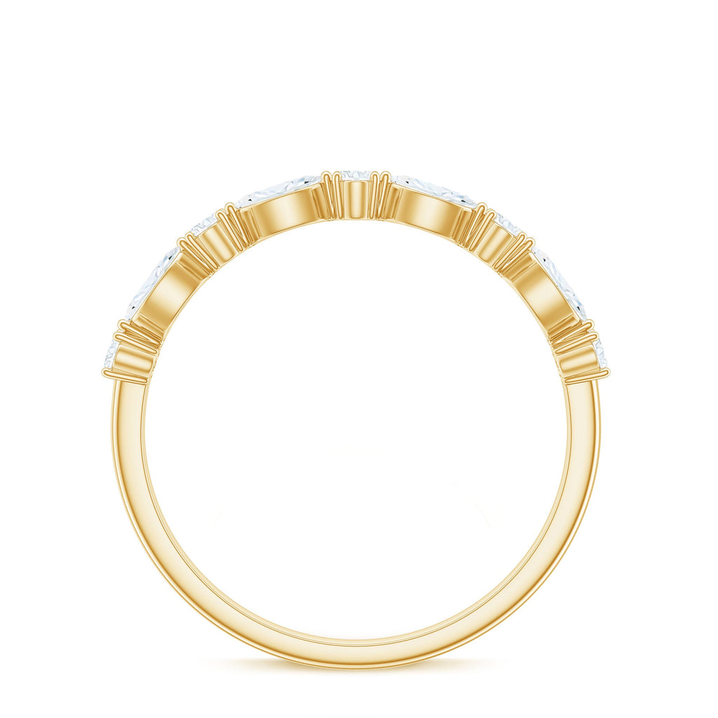 Marquise and Oval Shape Moissanite Half Eternity Ring