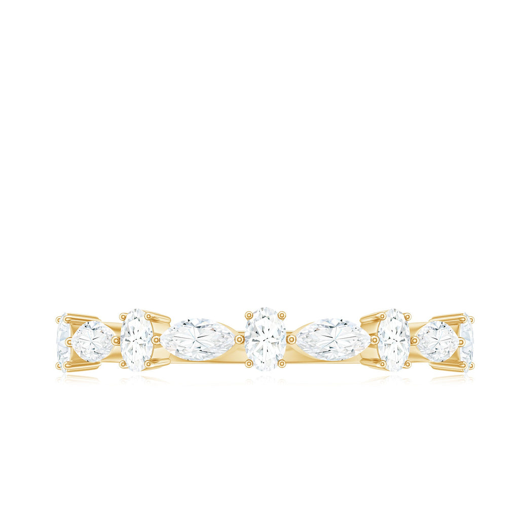 Marquise and Oval Shape Moissanite Half Eternity Ring