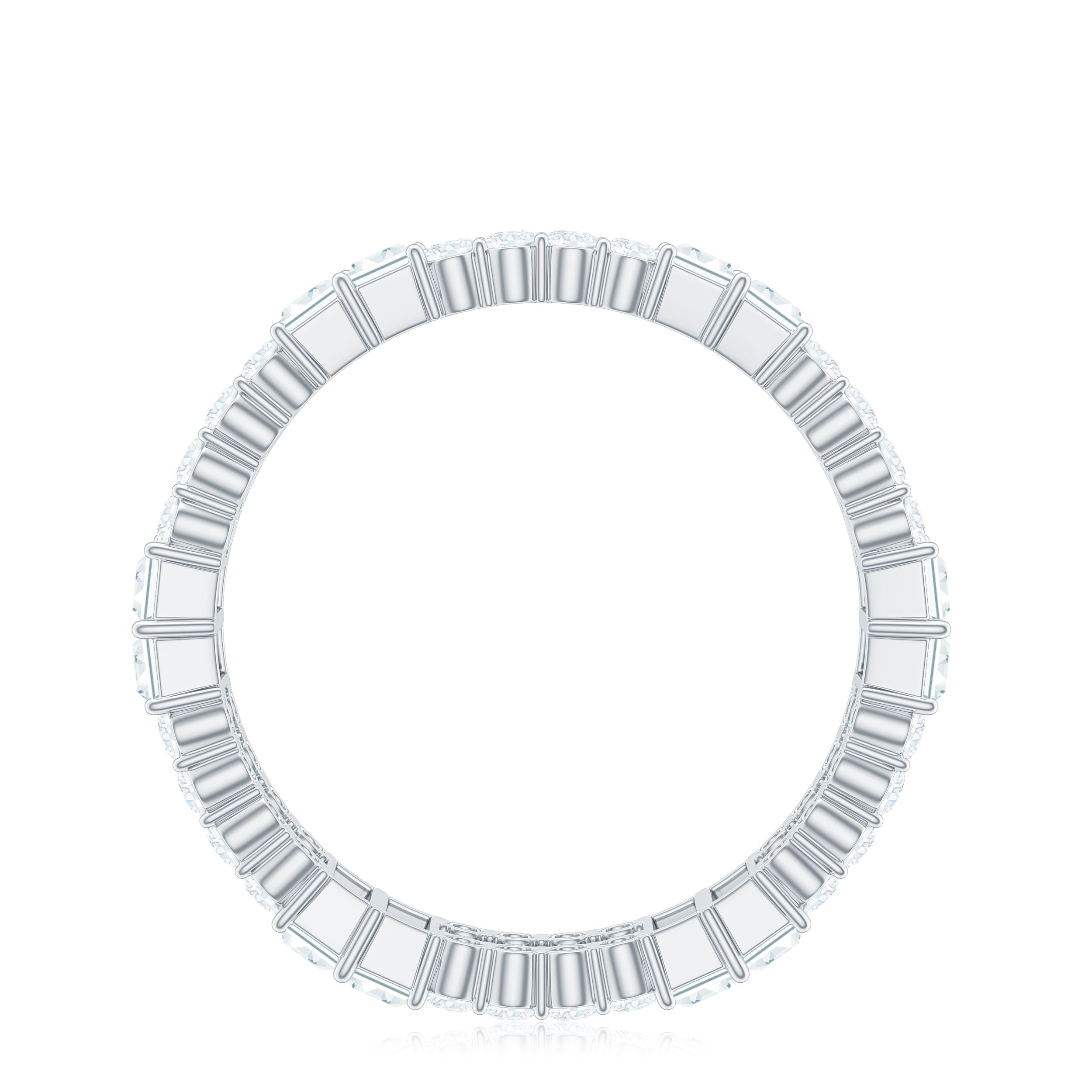 Unique Moissanite Eternity Wedding Band Ring
