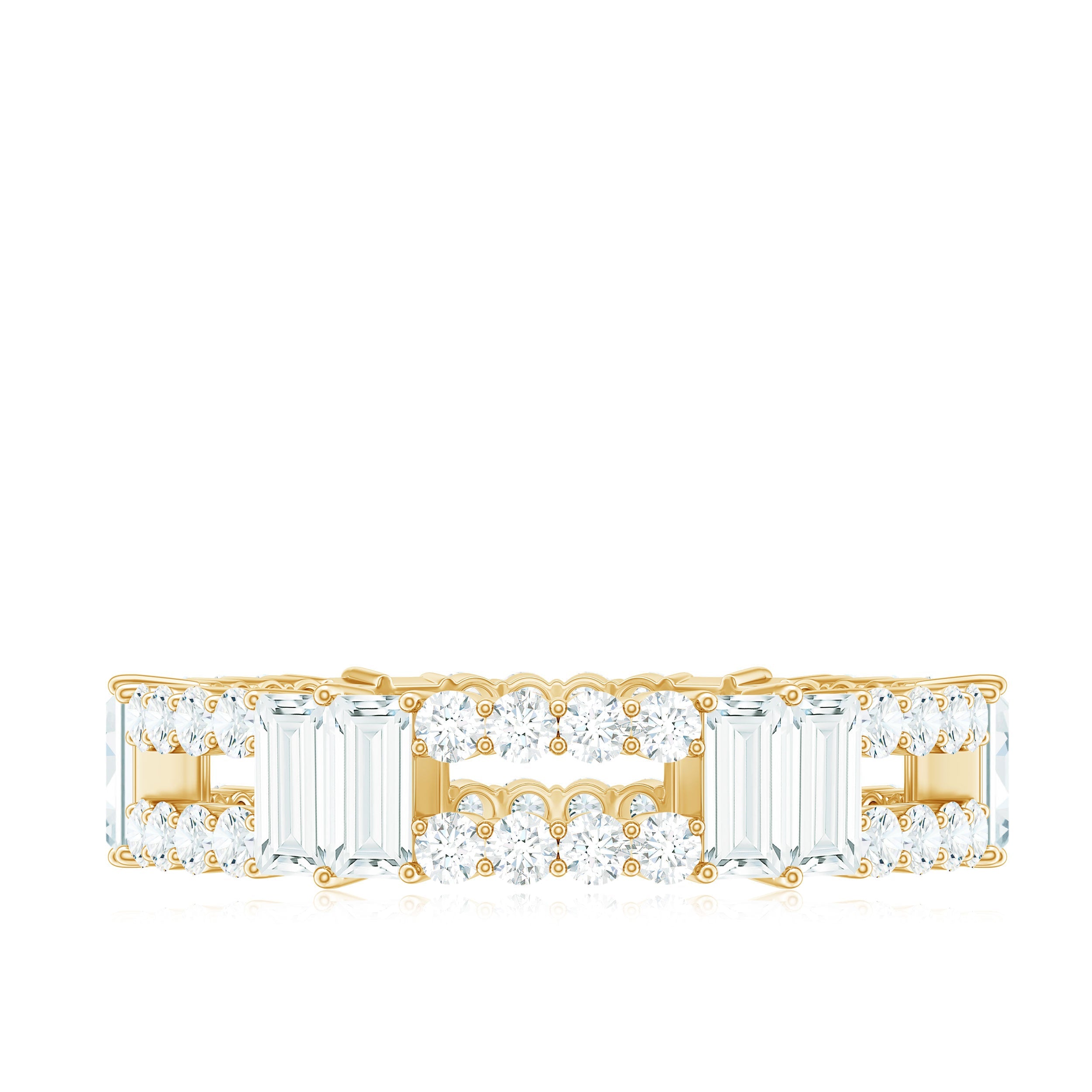 Unique Moissanite Eternity Wedding Band Ring