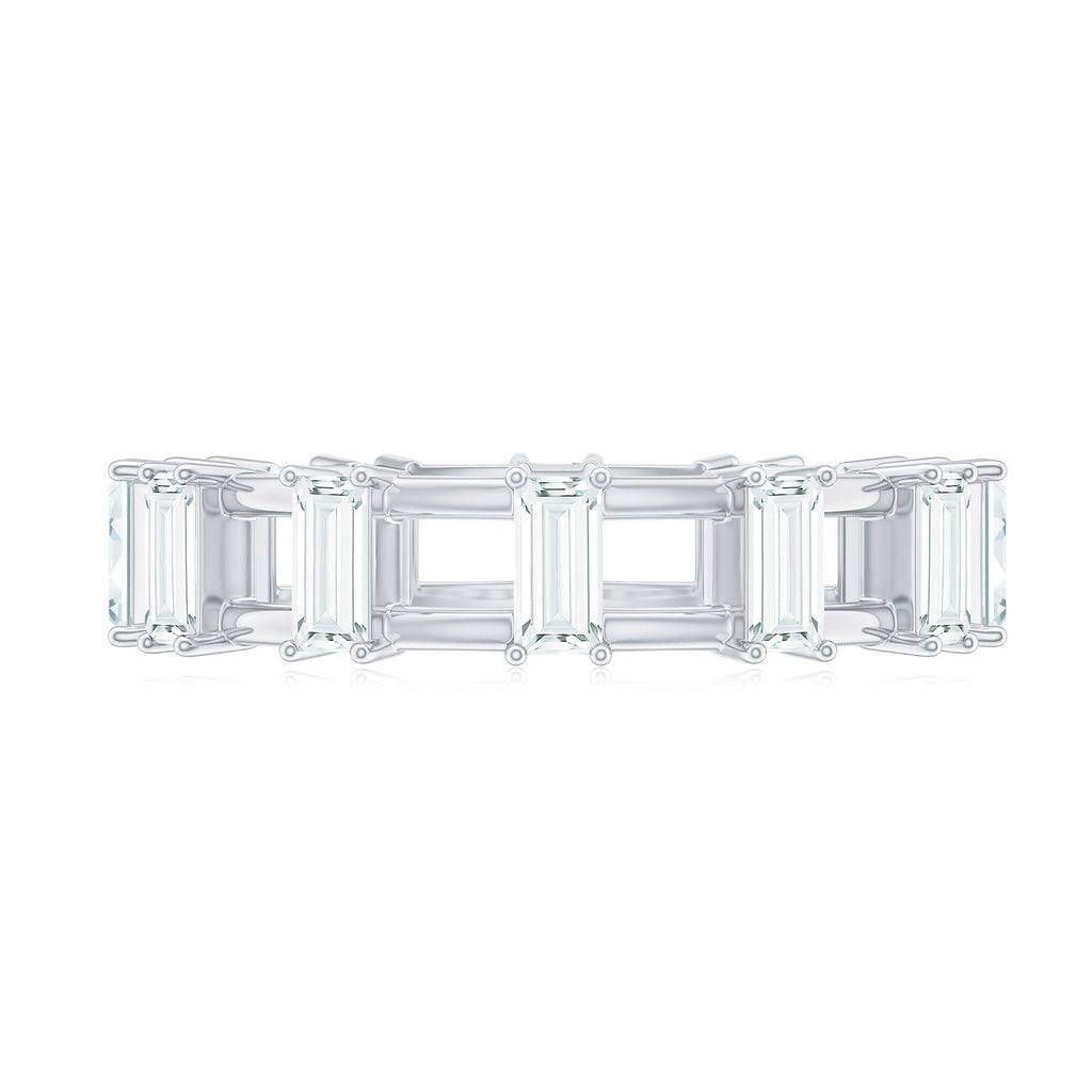 Moissanite Baguette Wedding Band with Certificate