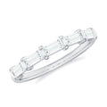 East West Set Moissanite Half Eternity Ring for Her