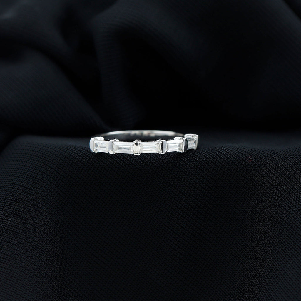 East West Set Moissanite Half Eternity Ring for Her