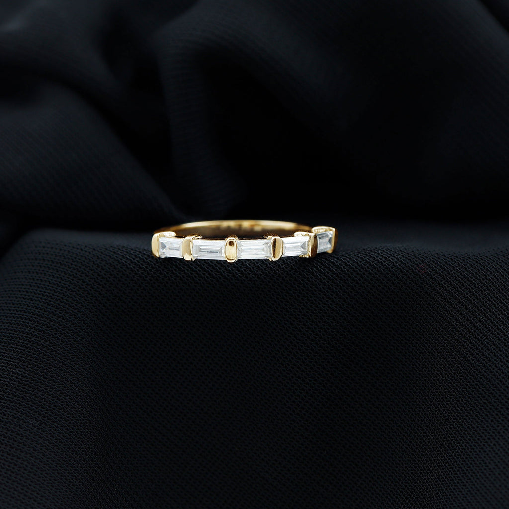 East West Set Moissanite Half Eternity Ring for Her