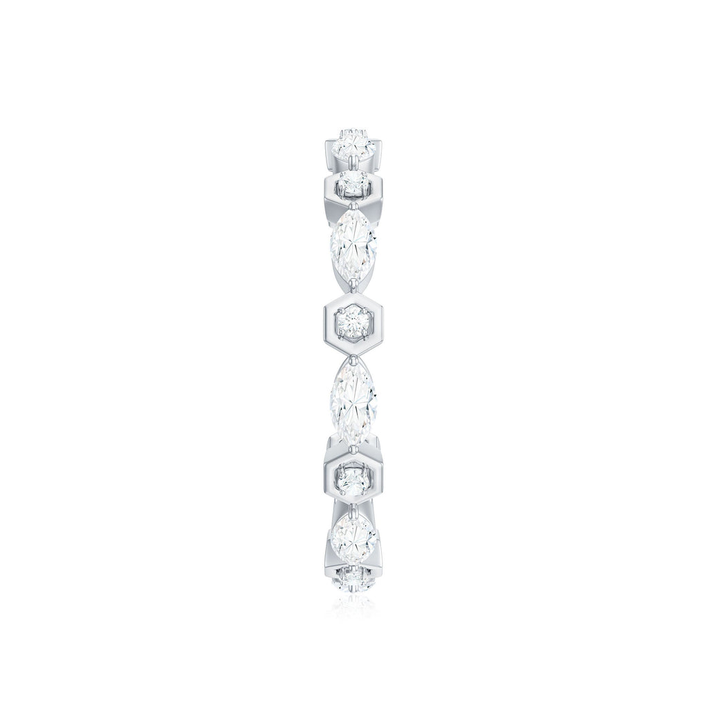 Certified Moissanite Contemporary Eternity Ring